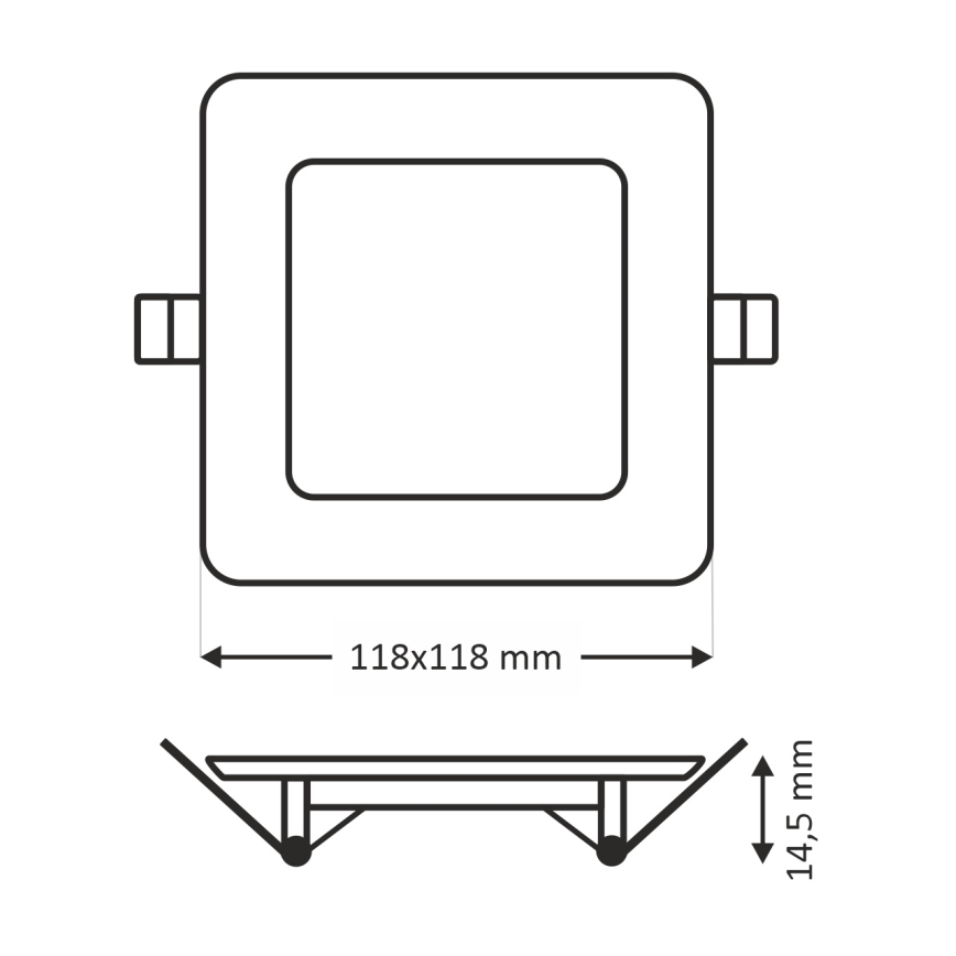 Lámpara empotrable LED SQUARE LED/6W/230V 6500K 11,8x11,8 cm blanco
