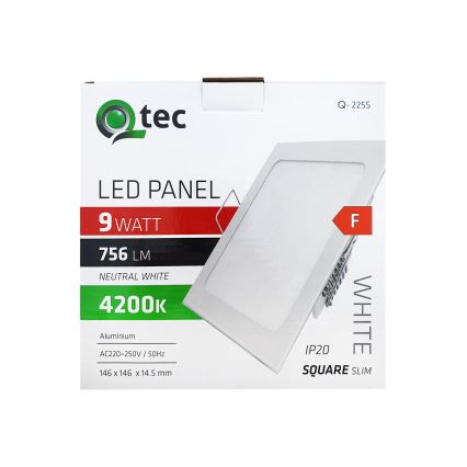 Lámpara empotrable LED SQUARE LED/9W/230V 4200K 14,6x14,6 cm blanco