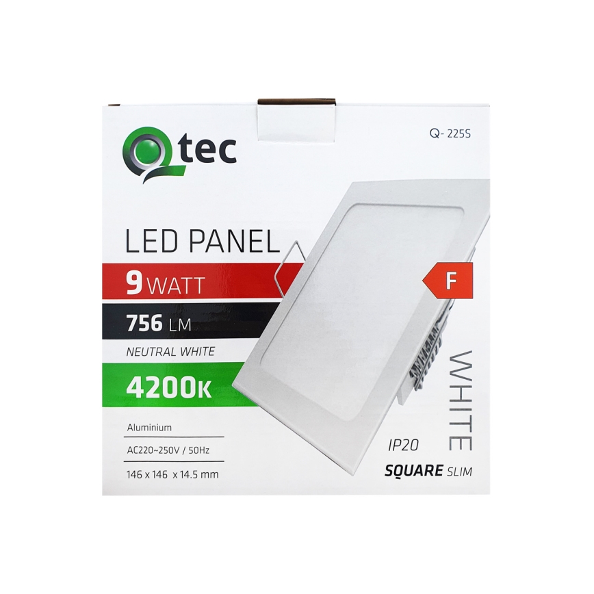 Lámpara empotrable LED SQUARE LED/9W/230V 4200K 14,6x14,6 cm blanco