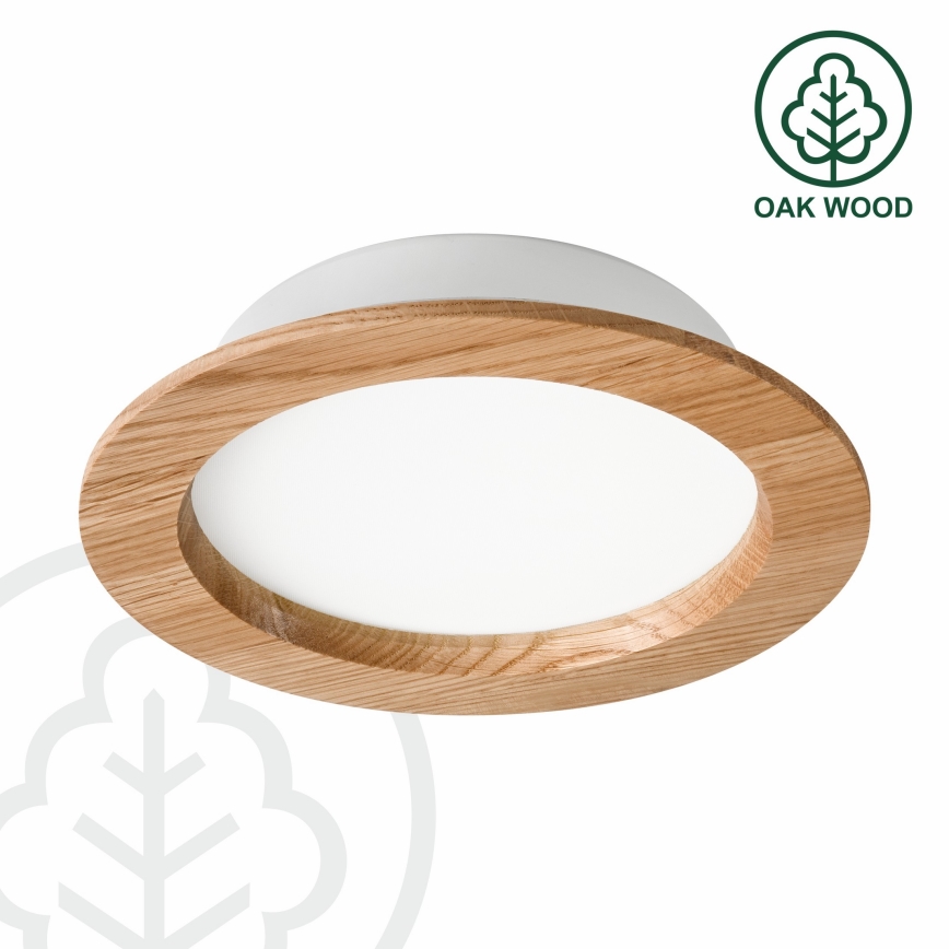 Lámpara empotrable LED WOODY SPOT LED/16,5W/230V 4000K roble ø 18,5 cm