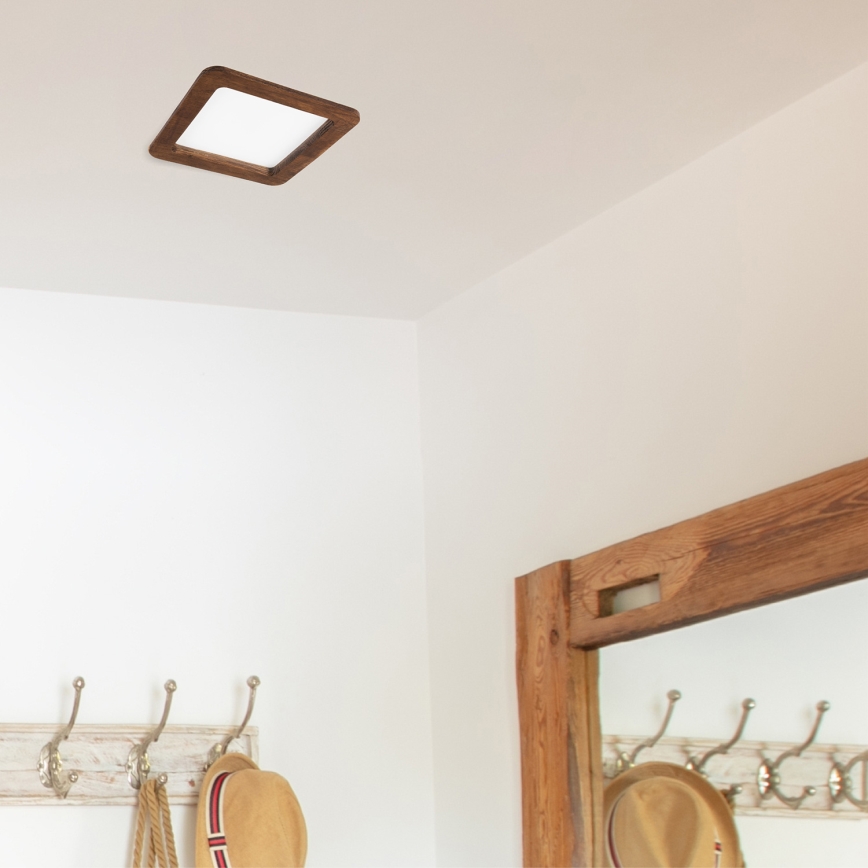 Lámpara empotrable LED WOODY SPOT LED/17W/230V 3000K cereza 18,5x18,5 cm