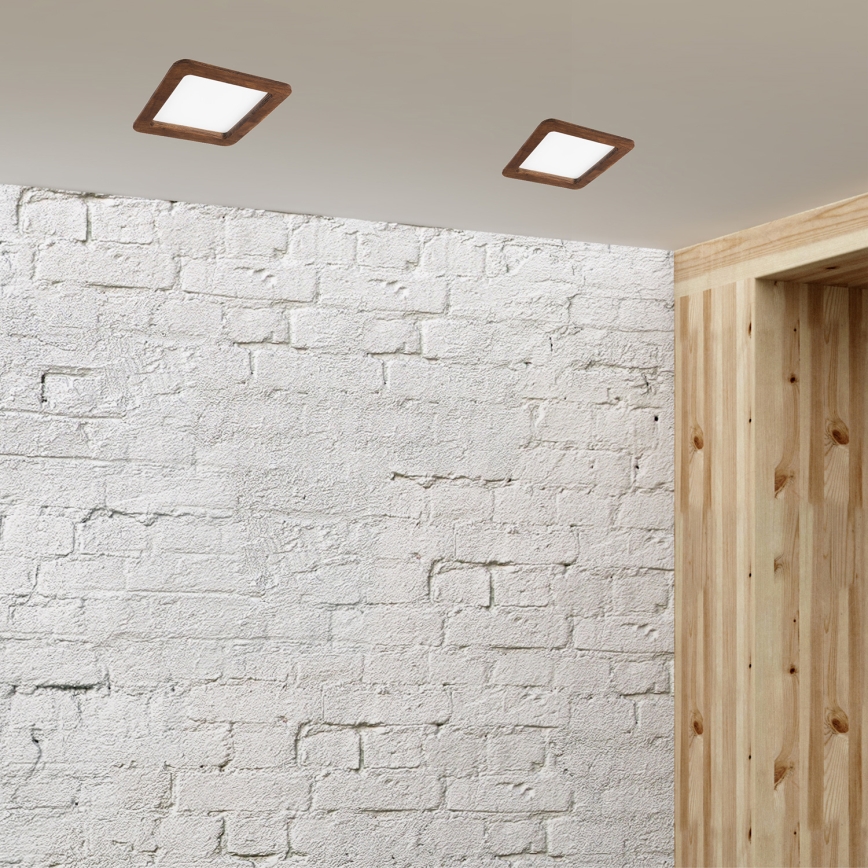 Lámpara empotrable LED WOODY SPOT LED/17W/230V 3000K cereza 18,5x18,5 cm