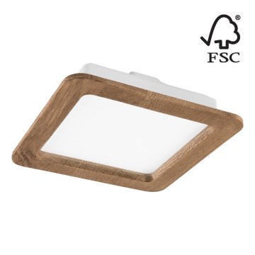 Lámpara empotrable LED WOODY SPOT LED/17W/230V 3000K nogal 18,5x18,5 cm