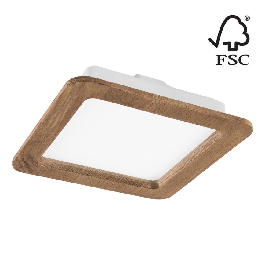 Lámpara empotrable LED WOODY SPOT LED/17W/230V 3000K nogal 18,5x18,5 cm