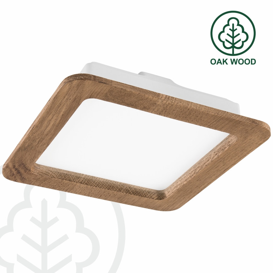 Lámpara empotrable LED WOODY SPOT LED/17W/230V 3000K nogal 18,5x18,5 cm