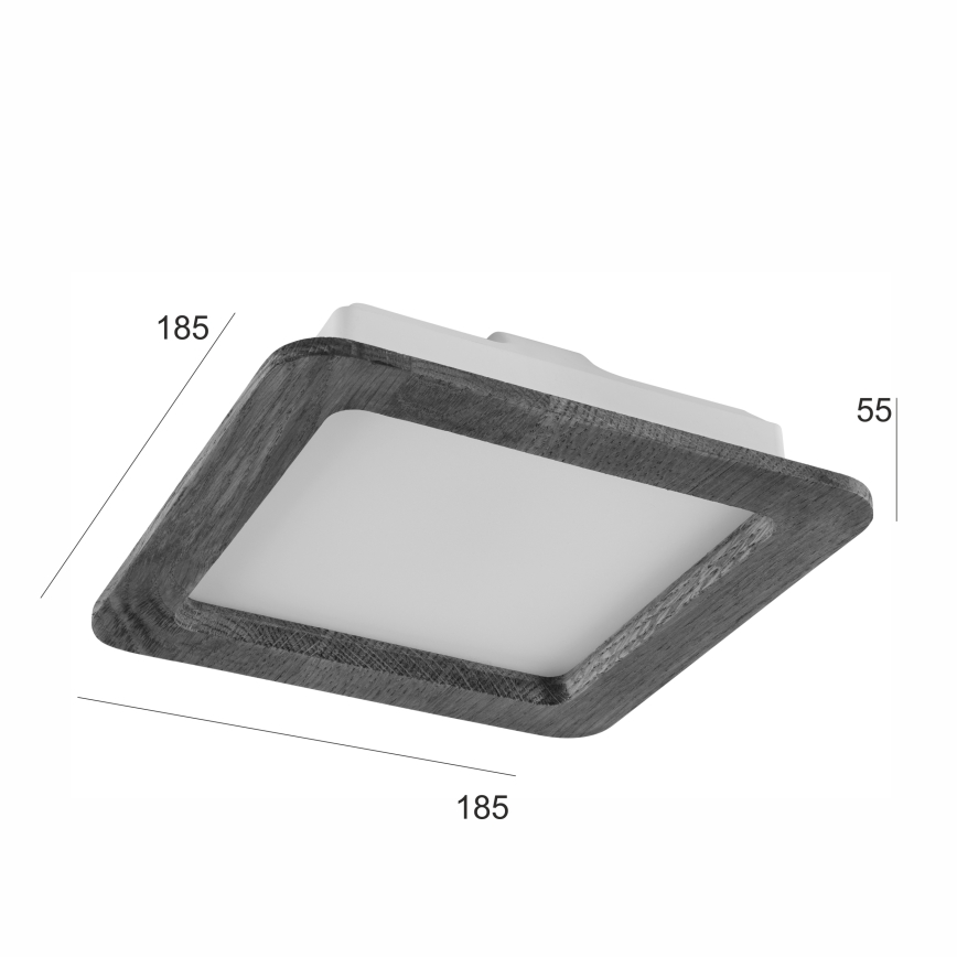 Lámpara empotrable LED WOODY SPOT LED/17W/230V 3000K nogal 18,5x18,5 cm