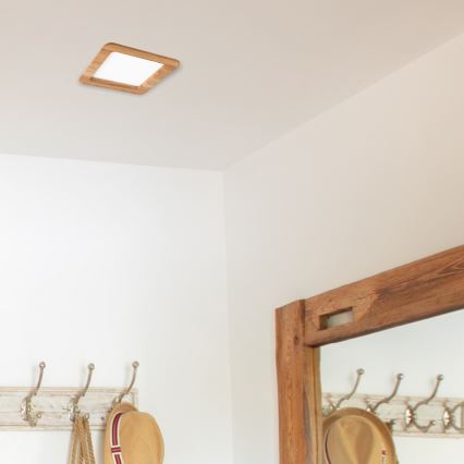 Lámpara empotrable LED WOODY SPOT LED/17W/230V 3000K roble 18,5x18,5 cm