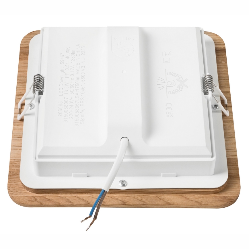 Lámpara empotrable LED WOODY SPOT LED/17W/230V 3000K roble 18,5x18,5 cm