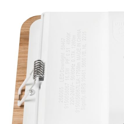 Lámpara empotrable LED WOODY SPOT LED/17W/230V 3000K roble 18,5x18,5 cm