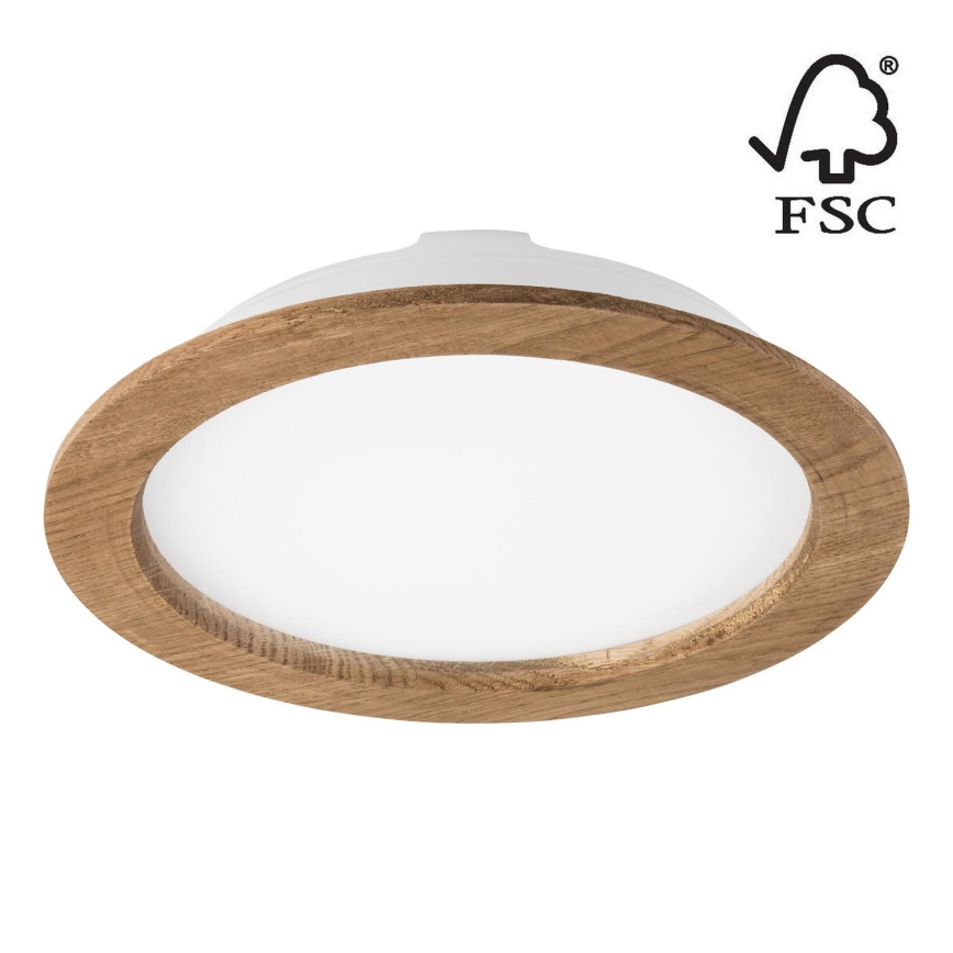 Lámpara empotrable LED WOODY SPOT LED/23,5W/230V 4000K nogal ø 23,5 cm
