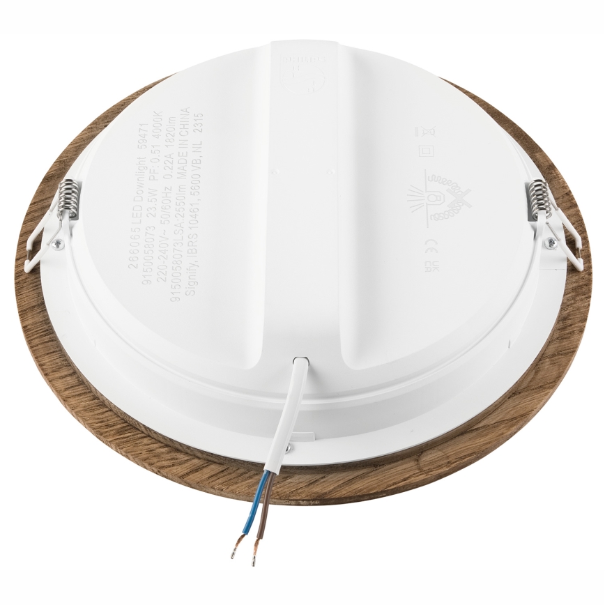 Lámpara empotrable LED WOODY SPOT LED/23,5W/230V 4000K nogal ø 23,5 cm