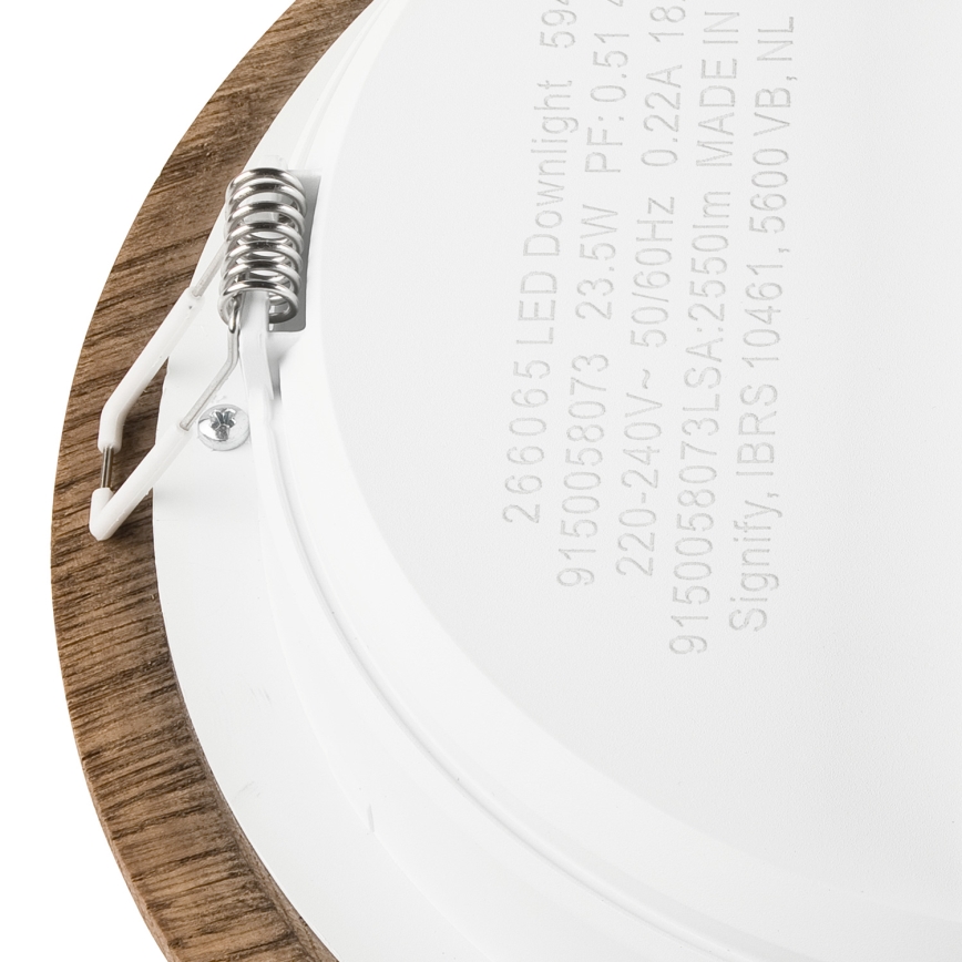 Lámpara empotrable LED WOODY SPOT LED/23,5W/230V 4000K nogal ø 23,5 cm