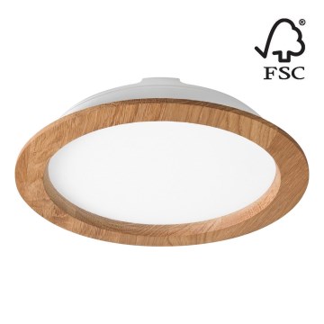 Lámpara empotrable LED WOODY SPOT LED/23,5W/230V 4000K roble ø 23,5 cm