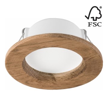 Lámpara empotrable LED WOODY SPOT LED/5,5W/230V 4000K nogal ø 10 cm