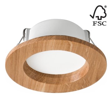 Lámpara empotrable LED WOODY SPOT LED/5,5W/230V 4000K roble ø 10 cm
