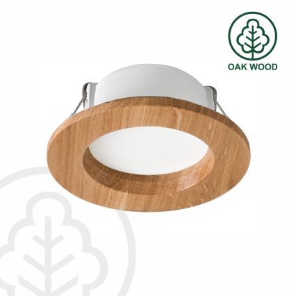 Lámpara empotrable LED WOODY SPOT LED/5,5W/230V 4000K roble ø 10 cm