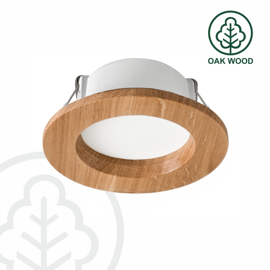 Lámpara empotrable LED WOODY SPOT LED/5,5W/230V 4000K roble ø 10 cm