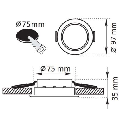 Lámpara empotrable LED ZOE LED/4,8W/230V blanco