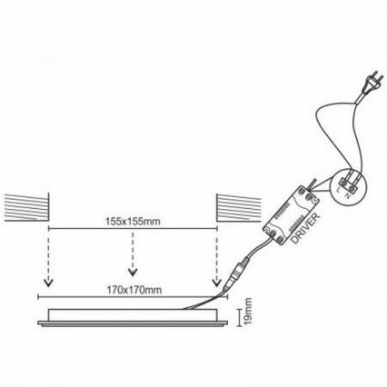 Lámpara empotrada LED LED/12W/230V