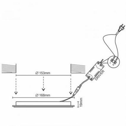 Lámpara empotrada LED LED/12W/230V