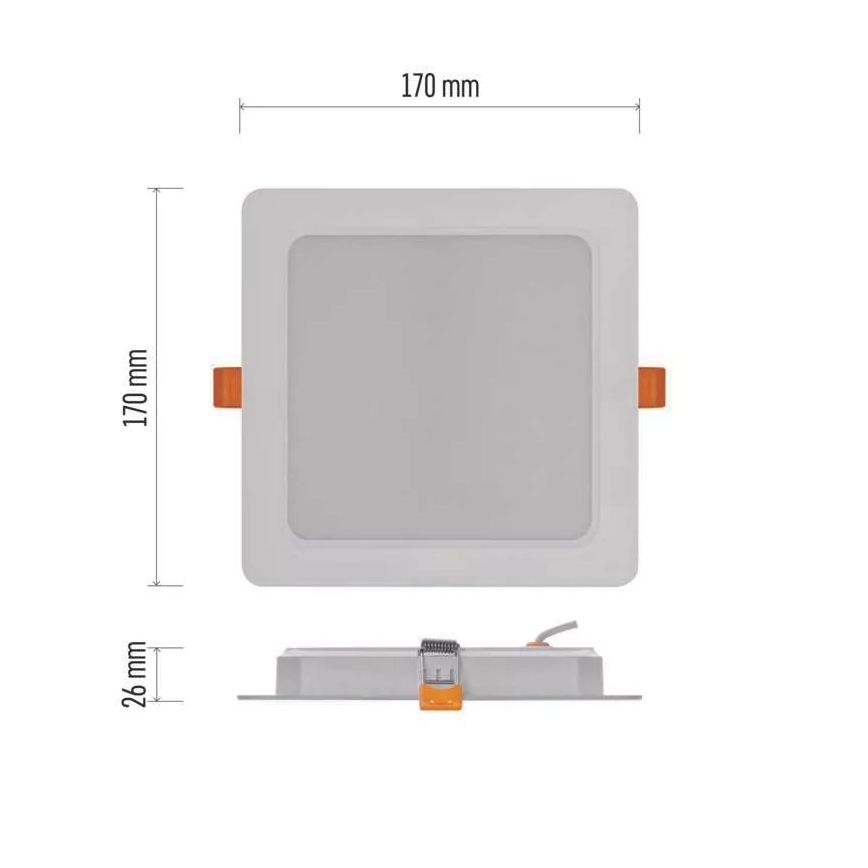Lámpara empotrada LED LED/18W/230V 17x17 cm blanco