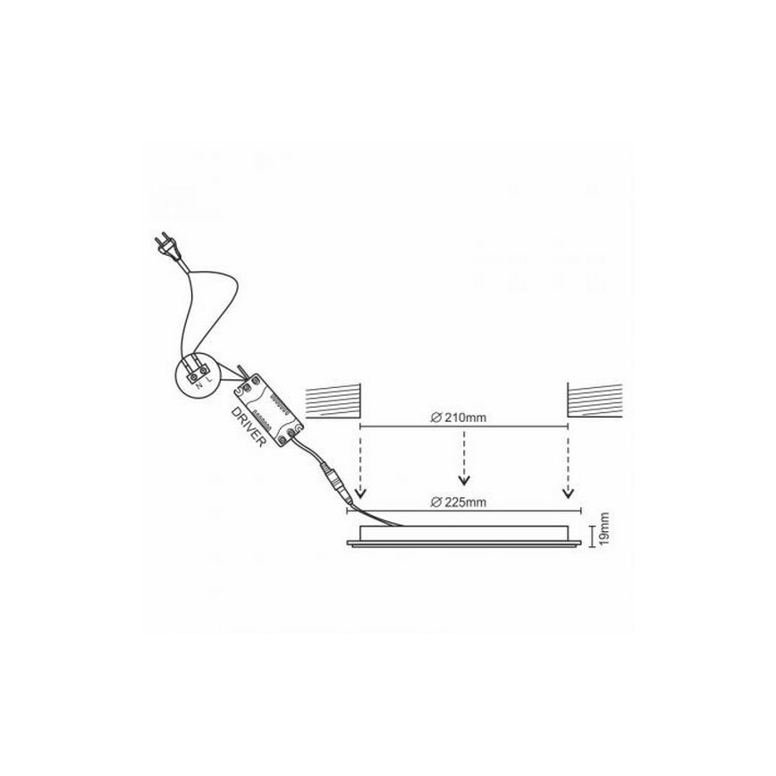 Lámpara empotrada LED LED/18W/230V