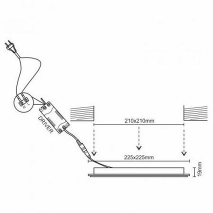 Lámpara empotrada LED LED/18W/230V