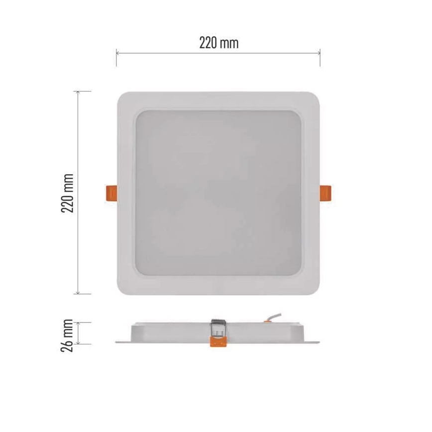 Lámpara empotrada LED LED/24W/230V 22x22 cm blanco