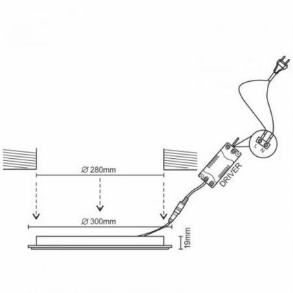 Lámpara empotrada LED LED/24W/230V