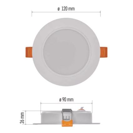 Lámpara empotrada LED LED/9W/230V diá. 12 cm blanco