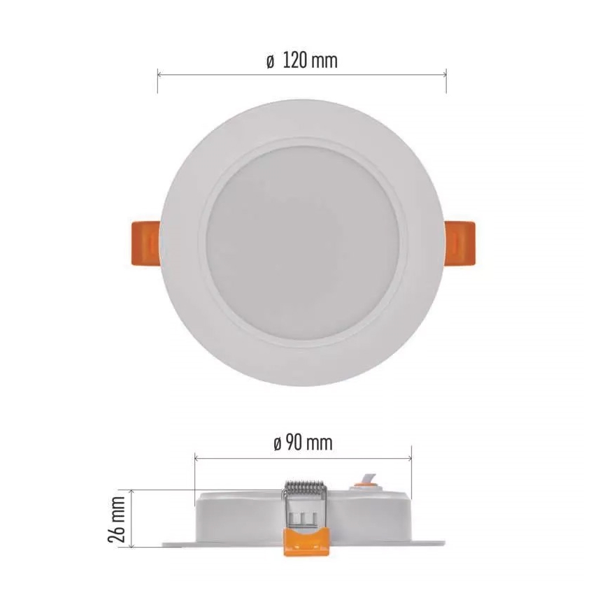 Lámpara empotrada LED LED/9W/230V diá. 12 cm blanco