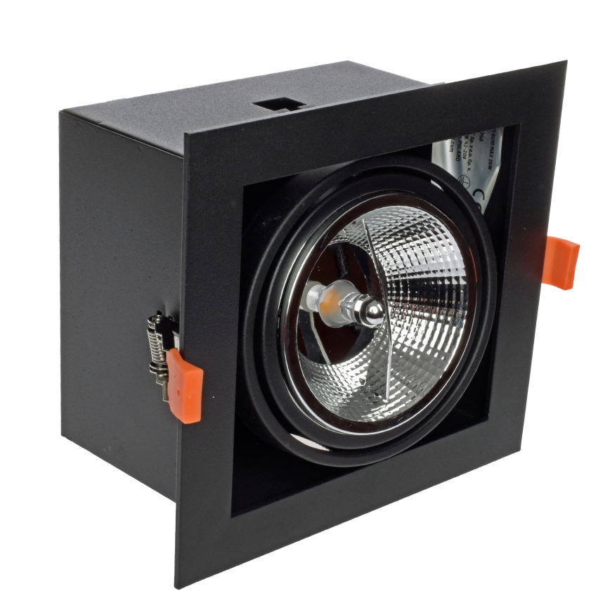 Lámpara empotrada PLAZA AR111 1xGU10/12W/230V negro