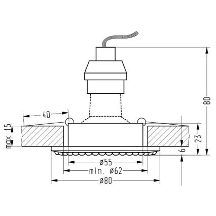 Lámpara empotrada SOC 1xGU10/50W/230V