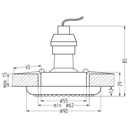 Lámpara empotrada SOC 1xGU10/50W/230V