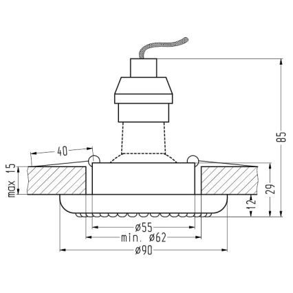 Lámpara empotrada SOC 1xGU10/50W/230V