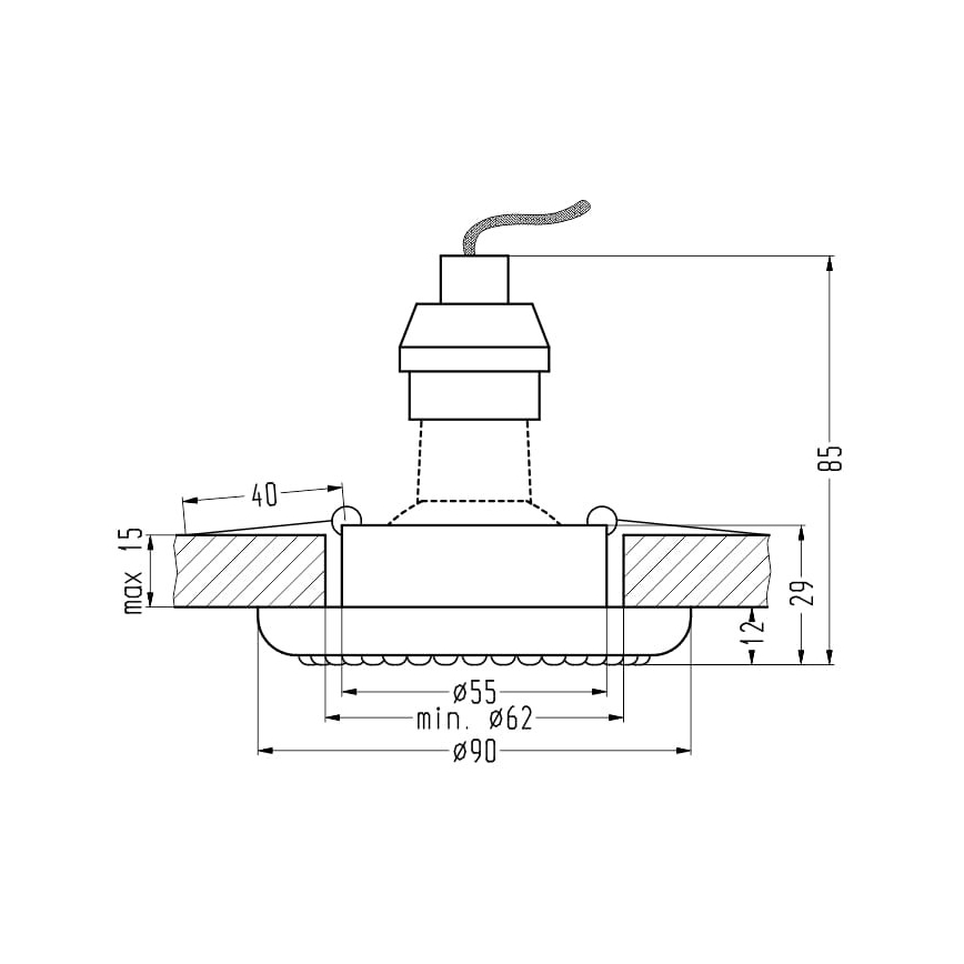 Lámpara empotrada SOC 1xGU10/50W/230V