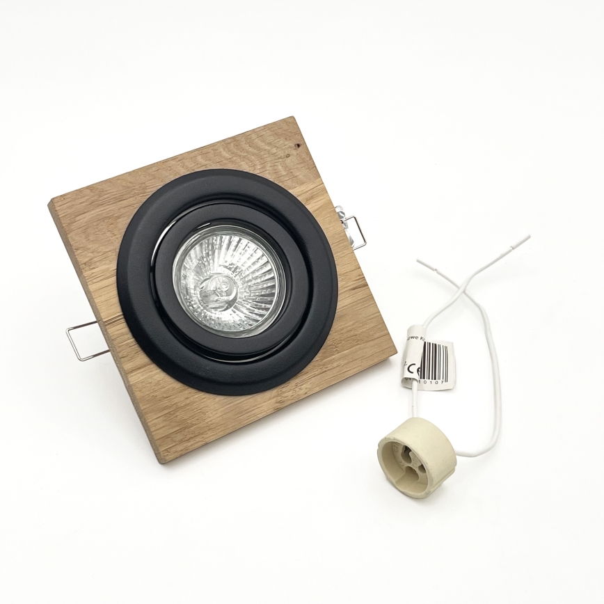 Lámpara empotrada TOBBY 1xG9/20W/230V 11,5x11,5 cm roble/negro