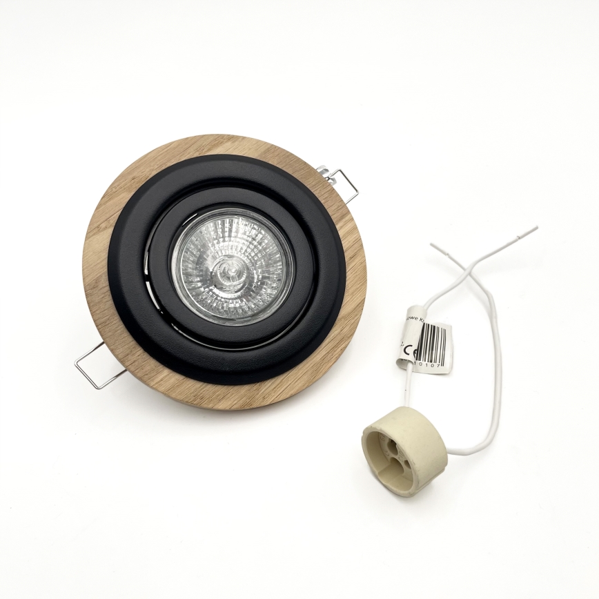 Lámpara empotrada TOBBY 1xG9/20W/230V diá. 11,5 cm roble/negro