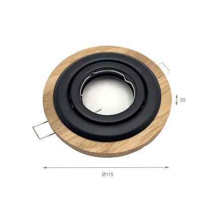 Lámpara empotrada TOBBY 1xG9/20W/230V diá. 11,5 cm roble/negro