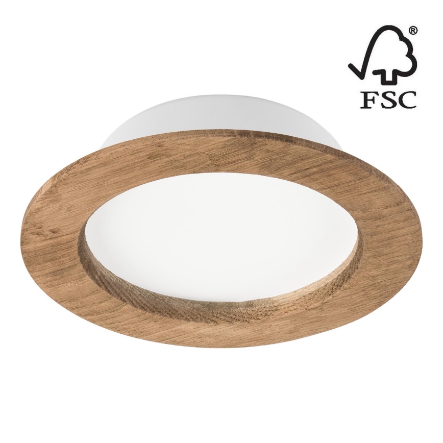 Lámpara empotrada WOODY SPOT LED/12,5W/230V 3000K nogal ø 16 cm