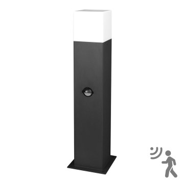 Lámpara exterior con sensor NEW YORK 1xE27/12W/230V IP44 44 cm grafito