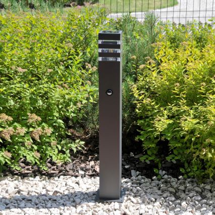 Lámpara exterior con sensor TEKSAS 1xE27/12W/230V IP44 74 cm antracita