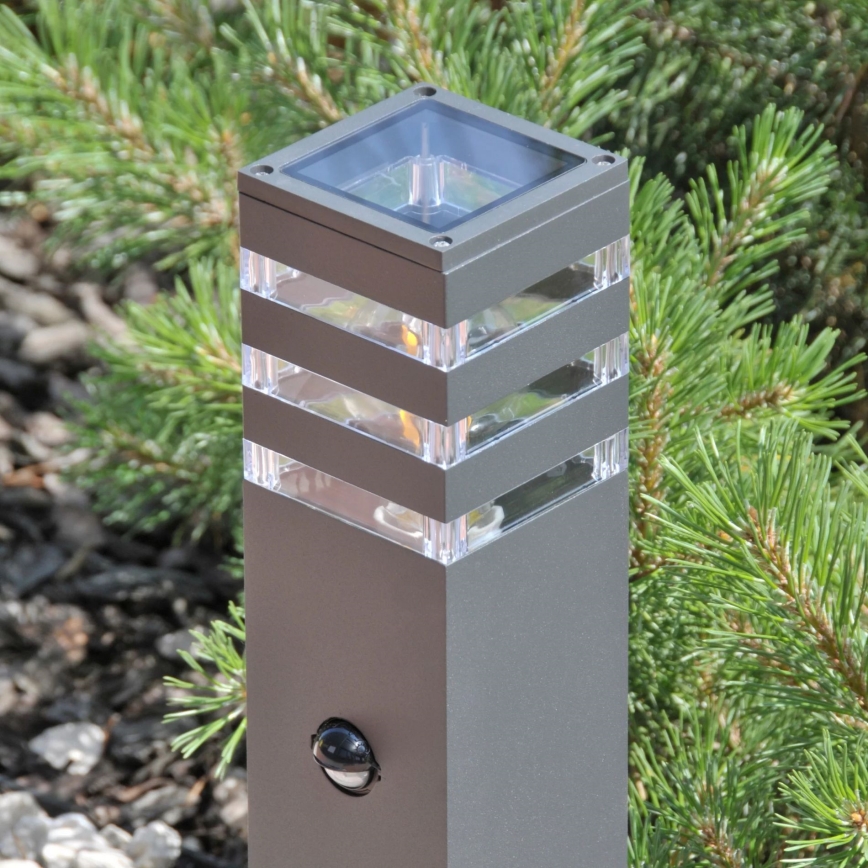 Lámpara exterior con sensor TEKSAS 1xE27/12W/230V IP44 74 cm antracita