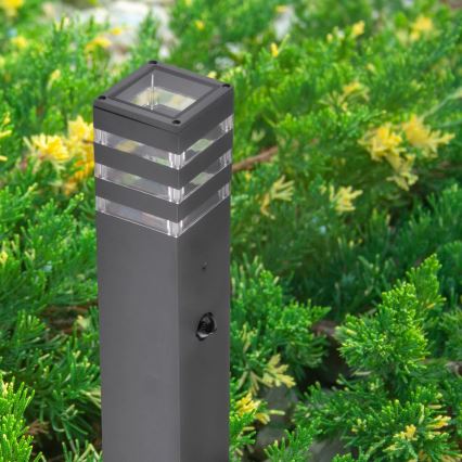 Lámpara exterior con sensor TEKSAS 1xE27/12W/230V IP44 74 cm antracita