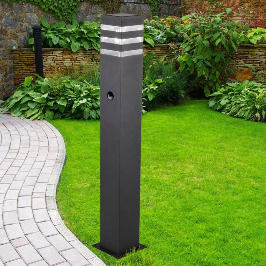 Lámpara exterior con sensor TEKSAS 1xE27/12W/230V IP44 74 cm antracita