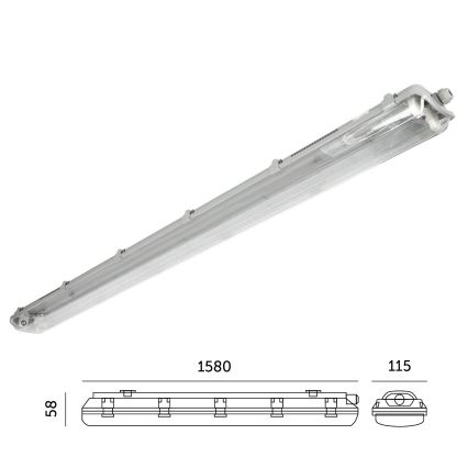 Lámpara fluorescente de alta resistencia 2xG13/22W/230V IP65