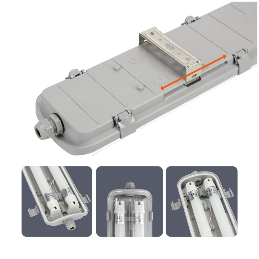 Lámpara fluorescente técnica LED T8 2xG13/18W/230V 4000K IP65