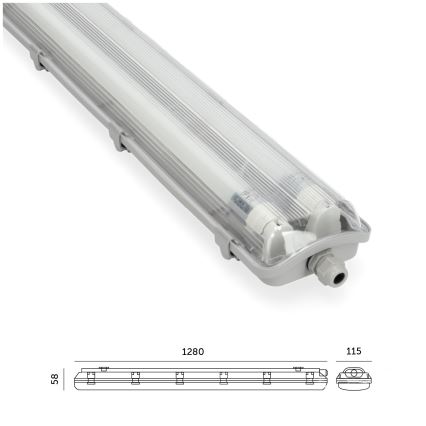 Lámpara fluorescente técnica LED T8 2xG13/18W/230V 4000K IP65