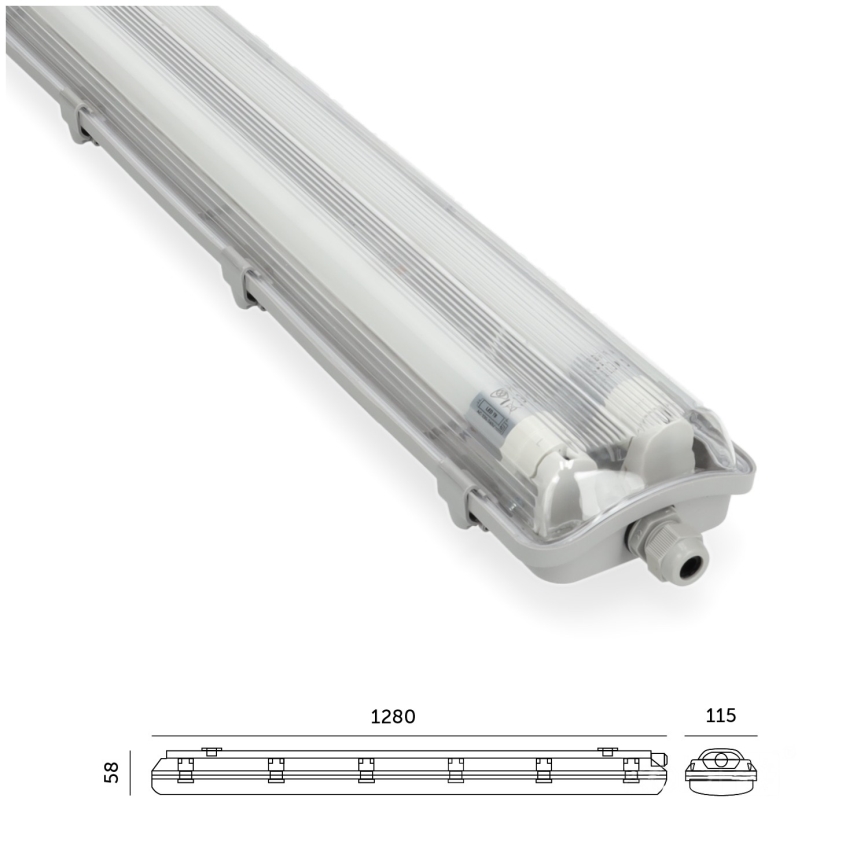 Lámpara fluorescente técnica LED T8 2xG13/18W/230V 4000K IP65