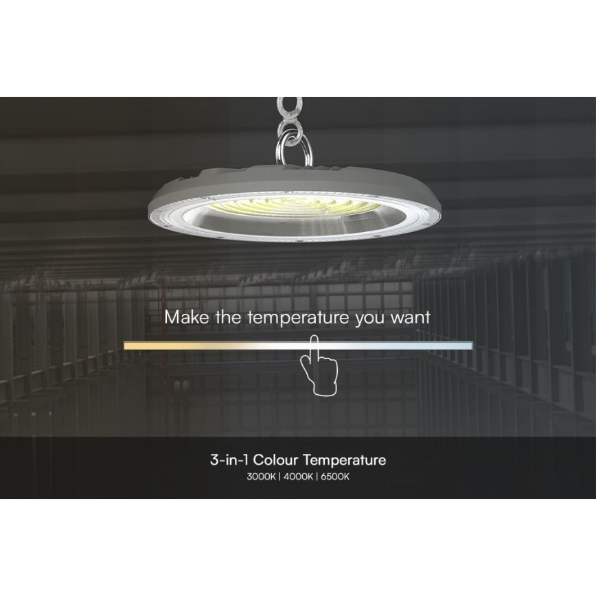 Lámpara industrial LED High Bay LED/150W/230V 3000/4000/6500K IP65 ø 27,7 cm